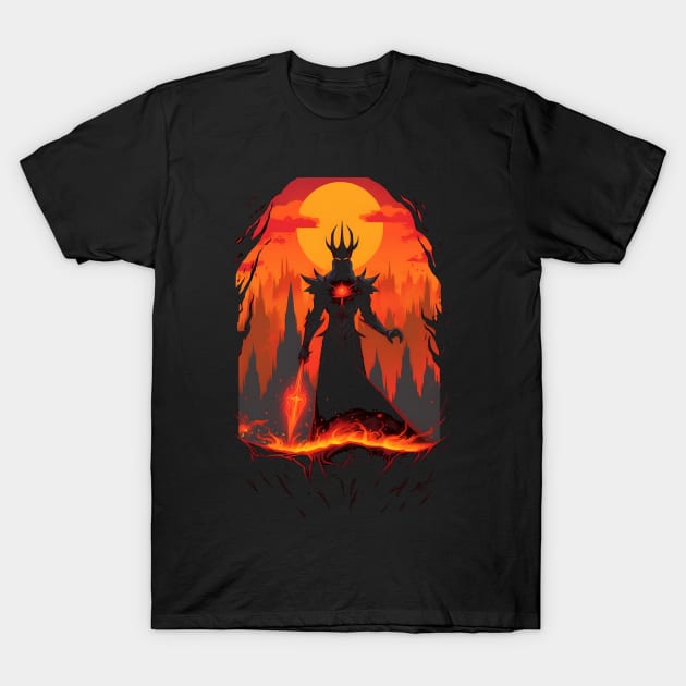 Lord of Darkness - Sunset at the Dark Land - Fantasy T-Shirt by Fenay-Designs